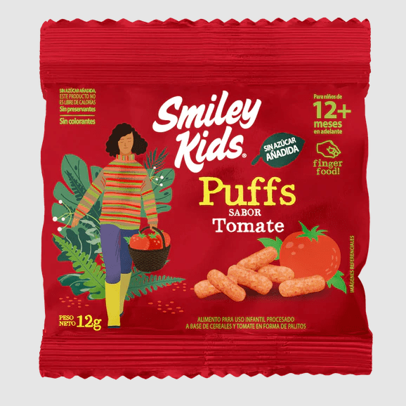 PUFFS TOMATE - 12 GRS - SMILEY KIDS