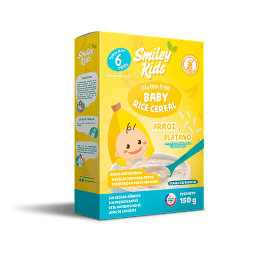 BABY RICE GLUTEN FREE BANANA- 150 GRS - SMILEY KIDS