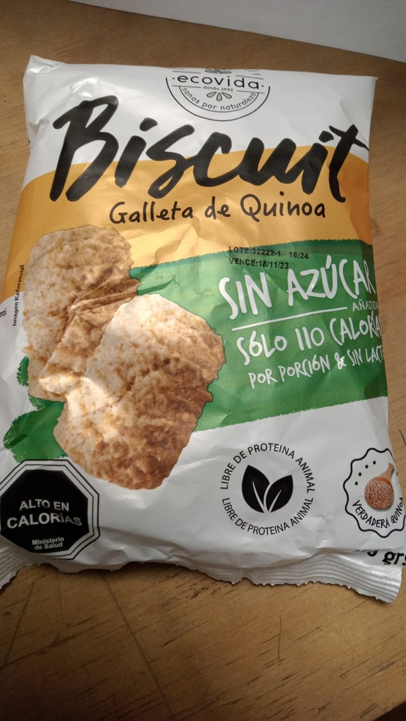 BISCUIT GALLETA QUINOA 150GRS - ECOVIDA