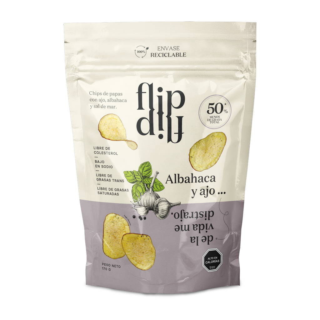 CHIPS AJO ALBAHACA 170GR - FLIP