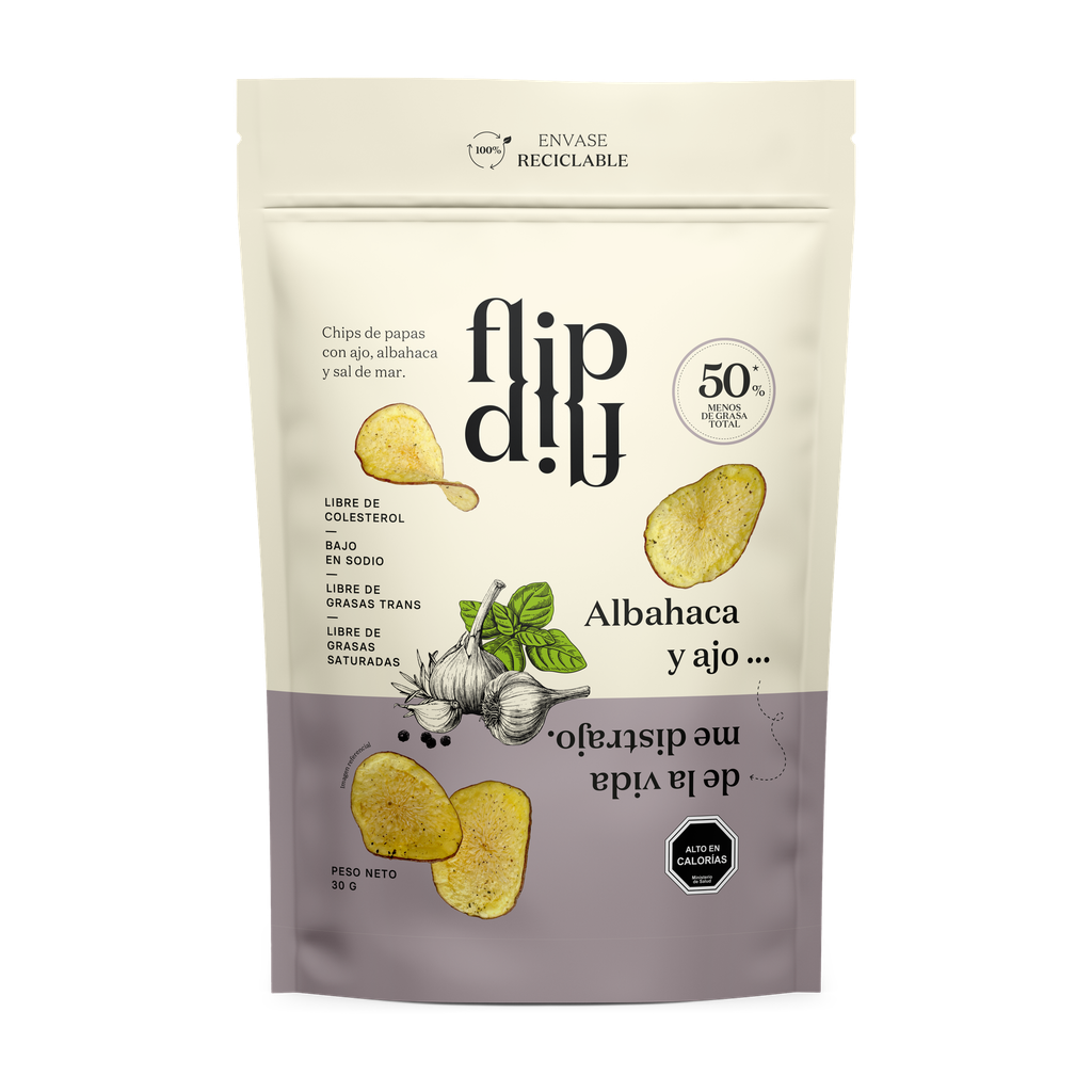 CHIPS AJO ALBAHACA 30GR  - FLIP