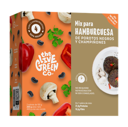 [TLGC] MIX PARA HAMBURGESAS POROTOS NEGROS Y CHAMPIÑONES 200 G - THE LIVE GREEN CO 