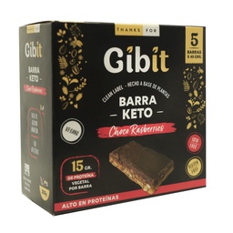 [Gibit] BARRA PROTEICA CHOCO KETO RASBERRIES 50 G (5 UN) - GIBIT