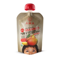 [Ama Time] PURÉ MANZANA PLÁTANO MANGO ORGÁNICO 90 G  - AMA TIME