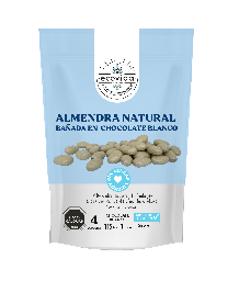 [ECOVIDA] ALMENDRA NATURAL BAÑADA EN CHOCOLATE BLANCO 90 G - ECOVIDA 