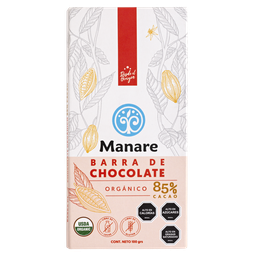 [Manare] BARRA DE CHOCOLATE 85%CACAO (SIN AZÚCAR) 100GRS MANARE