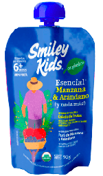 [Smiley Kids] COLADO ORGANICO ESENCIAL MANZANA ARANDANO GLUTEN FREE -  90 GRS -